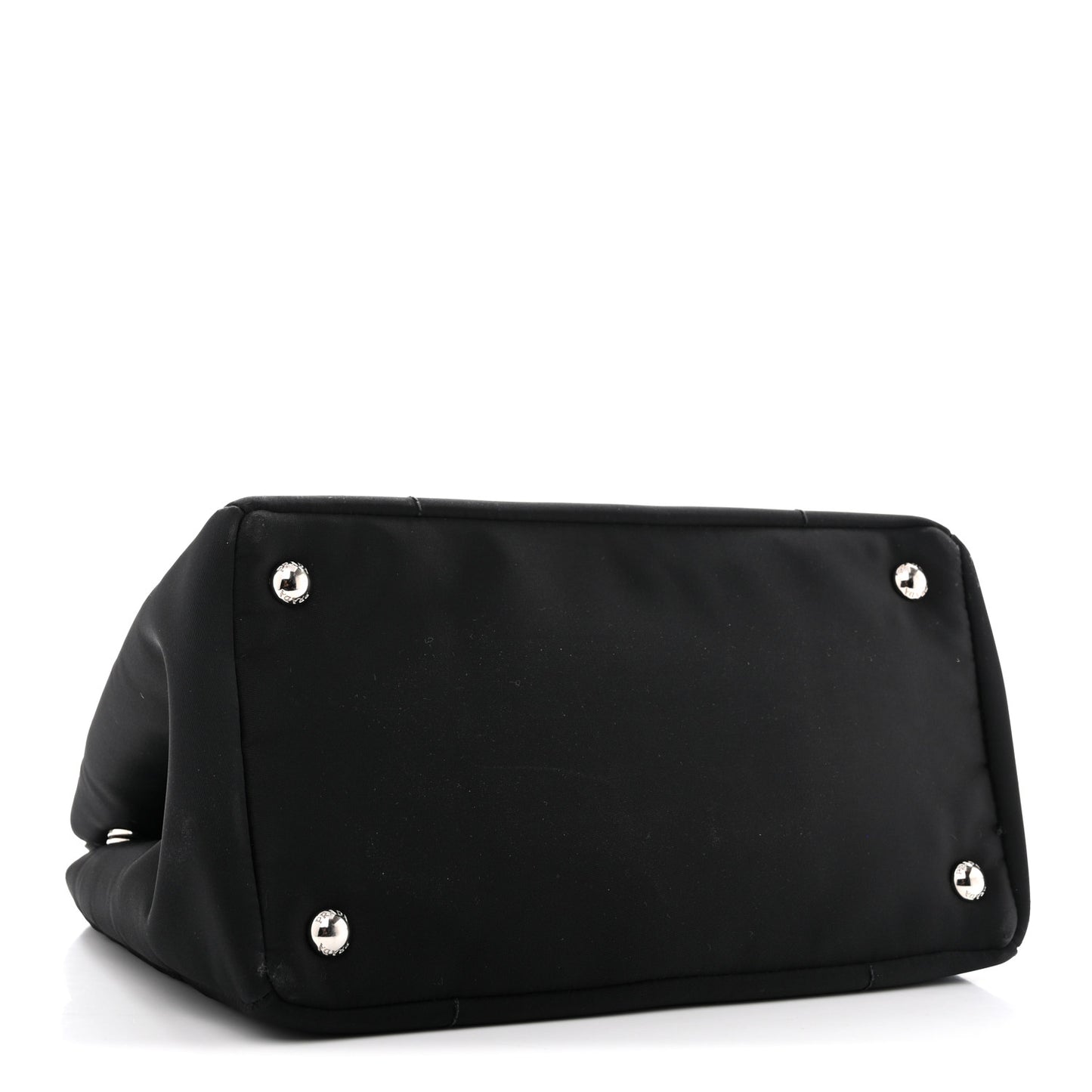 Tessuto Nylon Nappa Zip Pocket Chain Tote Black