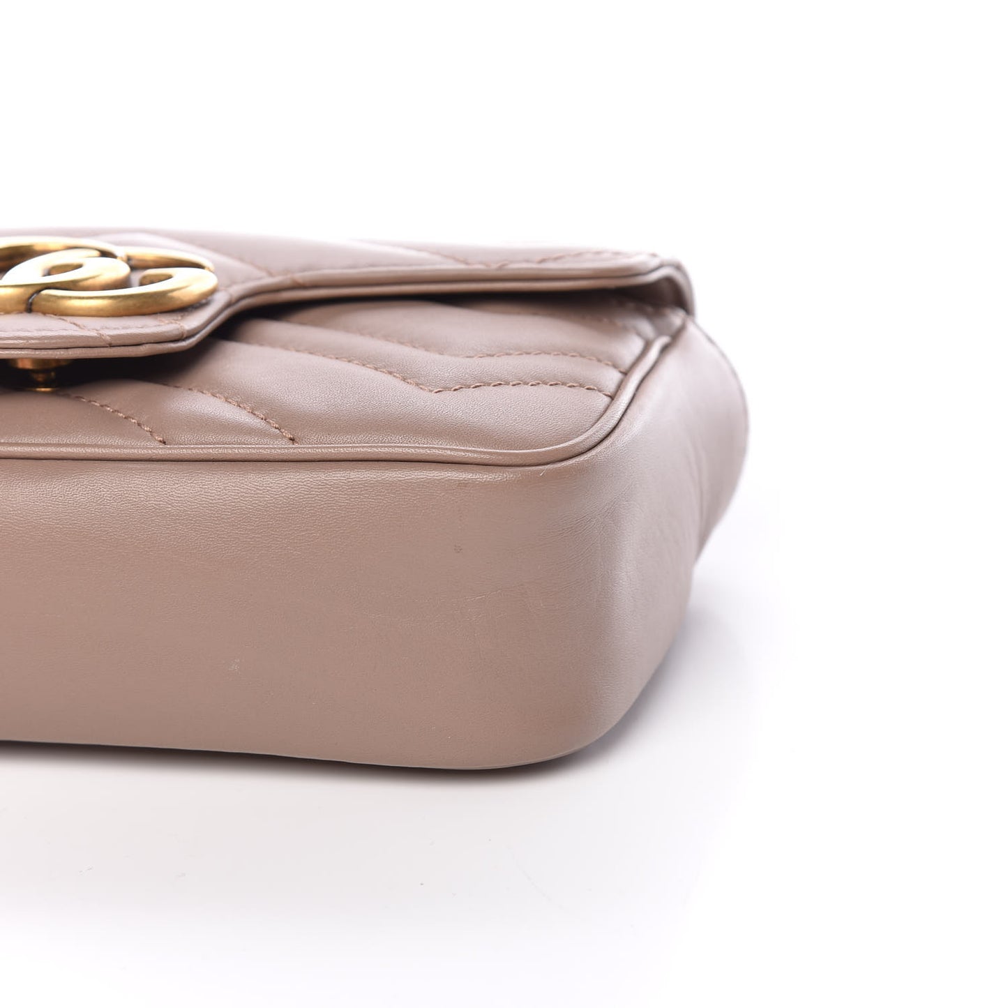 Calfskin Matelasse Super Mini GG Marmont Shoulder Bag Porcelain Rose