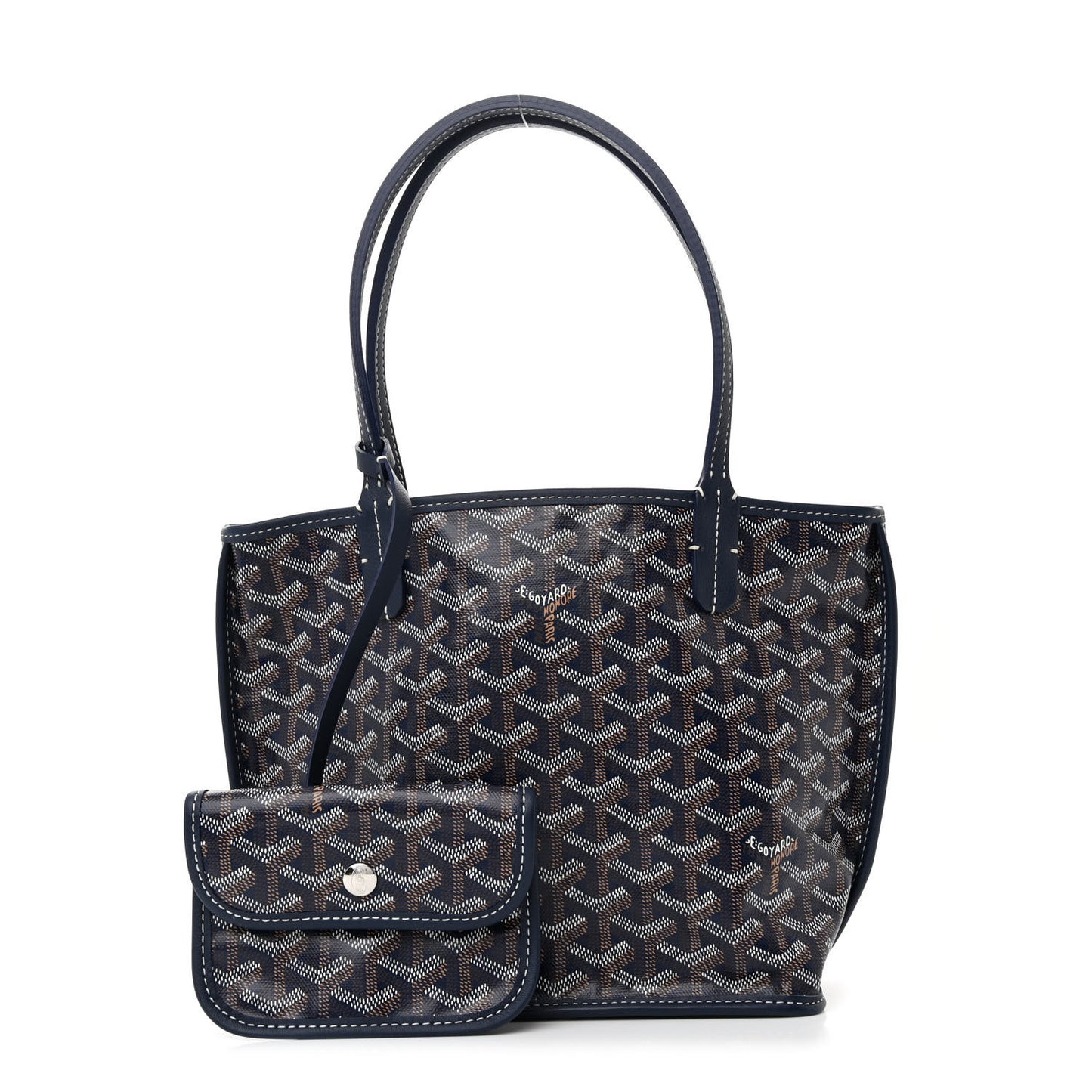 Goyardine Reversible Mini Anjou Navy