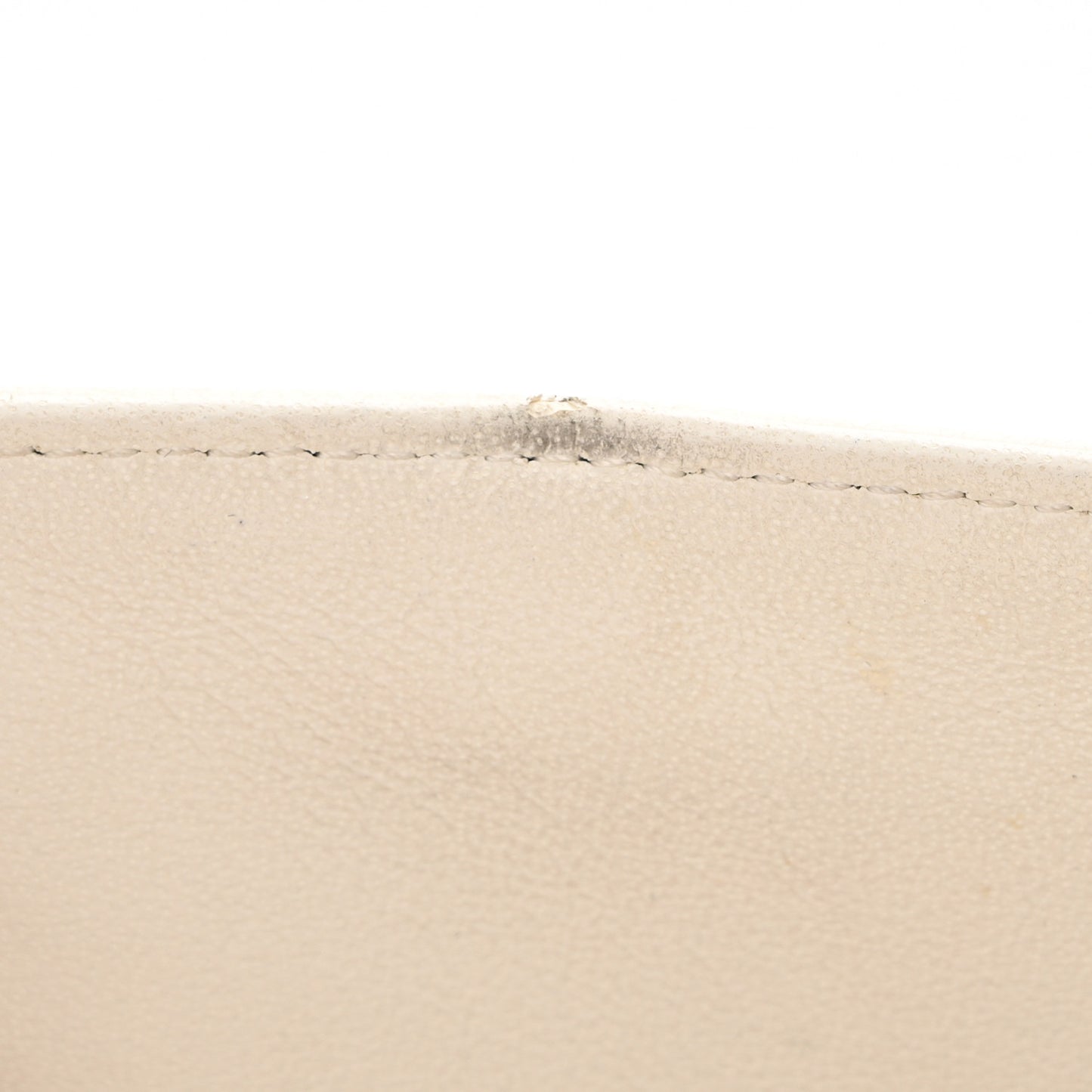 Crumpled Calfskin Quilted Medium Double Flap White