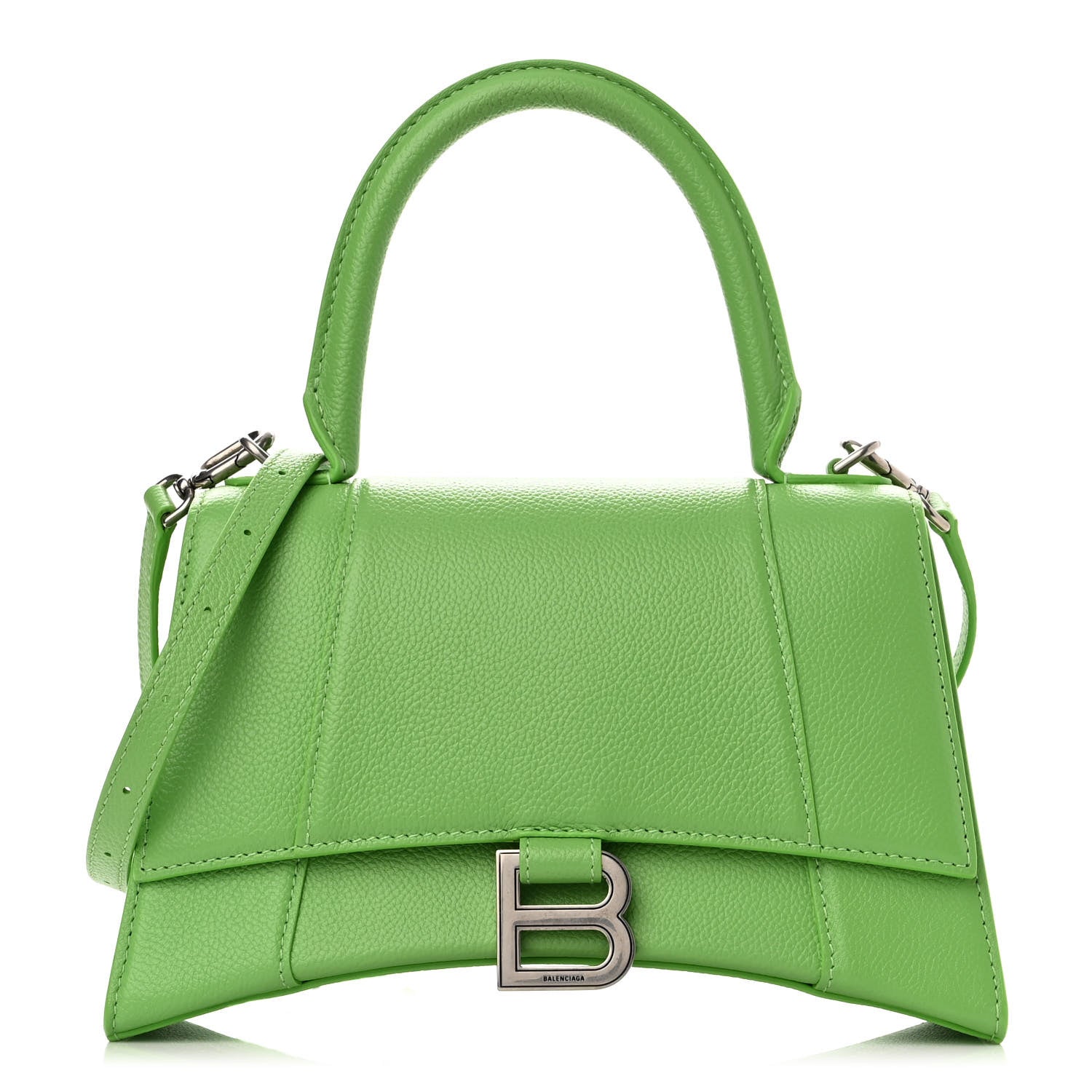 Balenciaga Grained Calfskin Small Hourglass Top Handle Bag Light Green 1 of 10