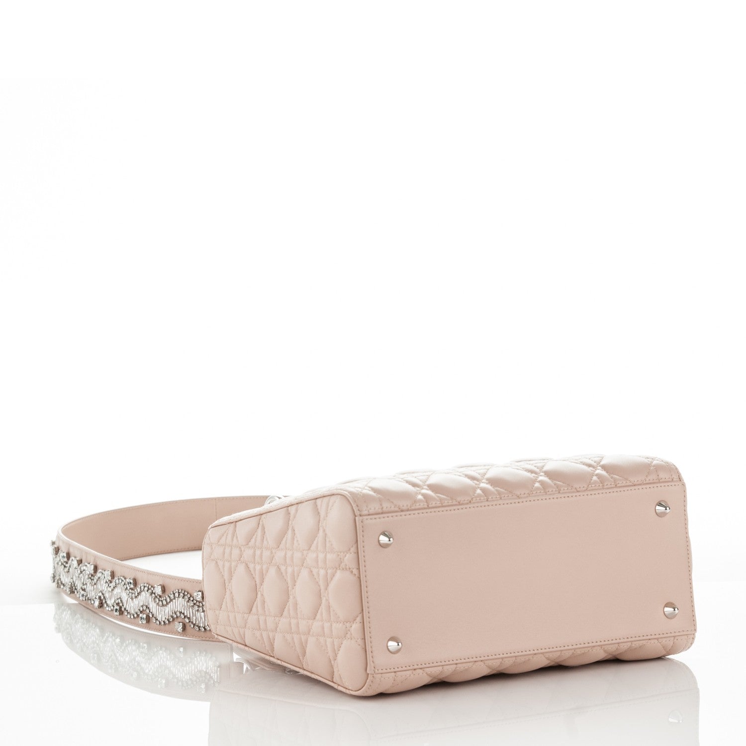 Christian Dior Lambskin Cannage Medium Lady Dior Beige 4 of 7