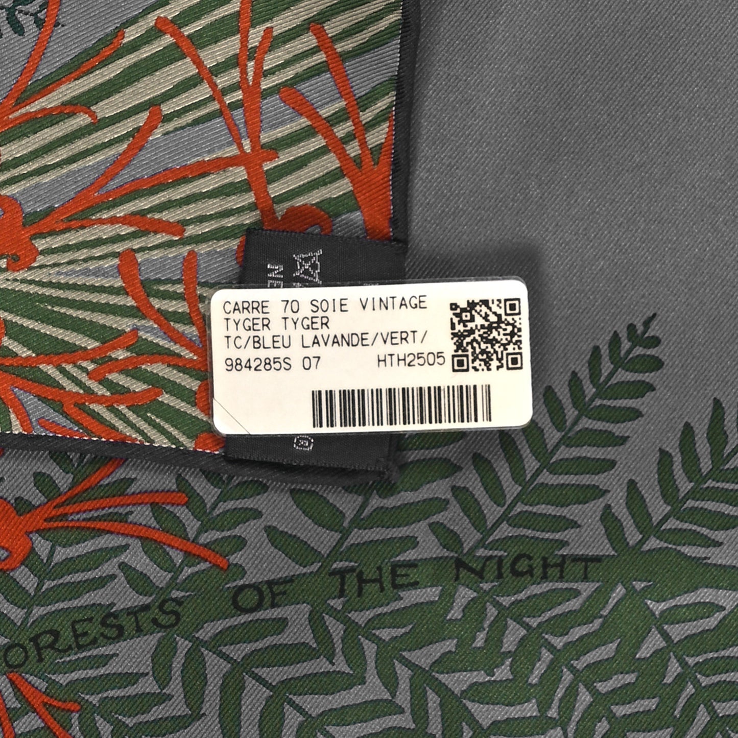 Silk Tyger Tyger Scarf 70 Bleu Lavande Vert