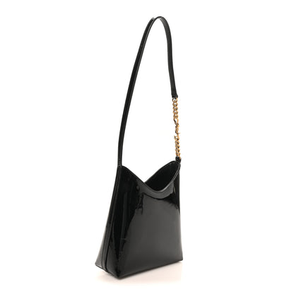 Saint Laurent Patent Calfskin Mini Rendez-Vous Hobo Black 2 of 8