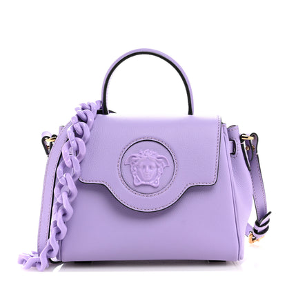 Versace Calfskin Medusa Small Top Handle Handbag Lilac 1 of 11