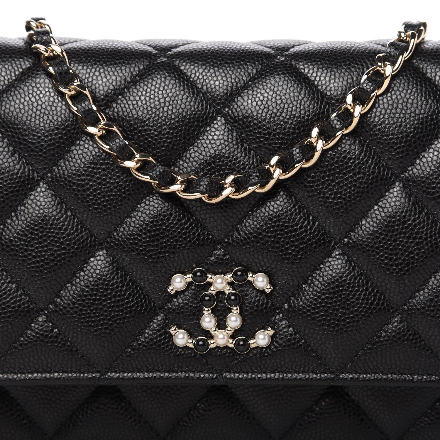 Chanel Caviar Quilted Coco Candy Wallet On Chain WOC Black 11 of 12