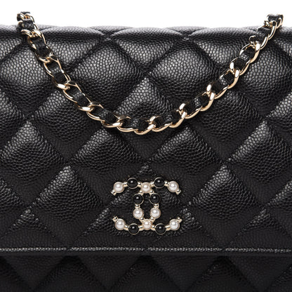 Chanel Caviar Quilted Coco Candy Wallet On Chain WOC Black 11 of 12