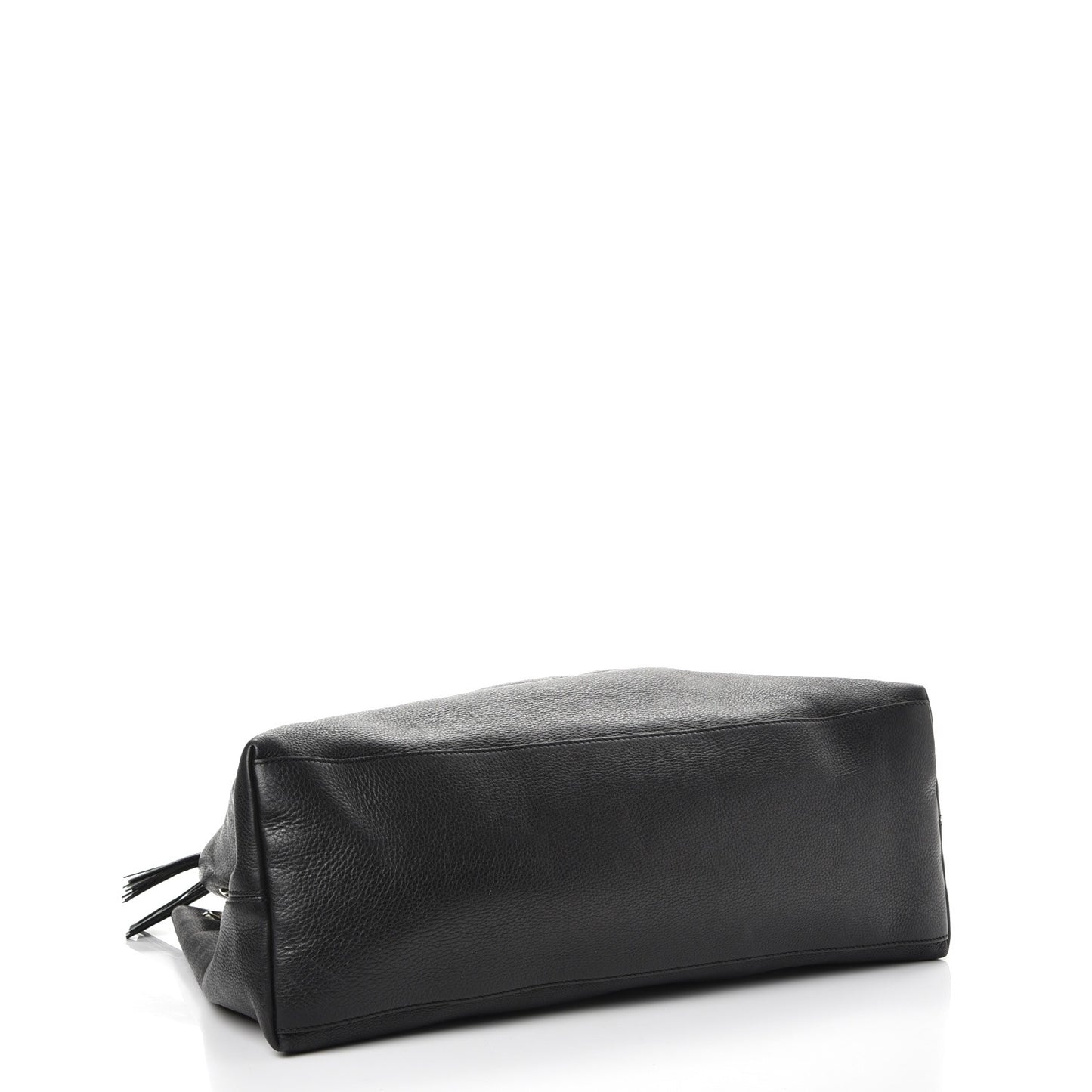 Pebbled Calfskin Large Soho Chain Shoulder Bag Black