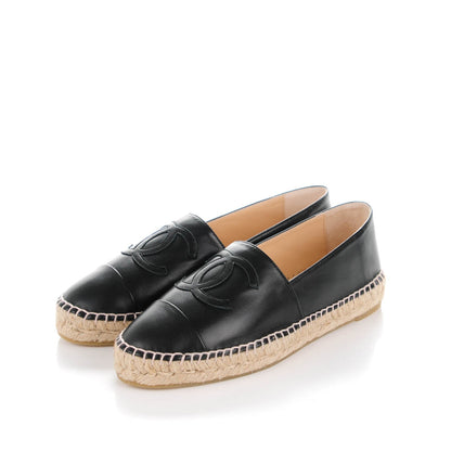 Chanel Lambskin CC Espadrilles 39 Black 3 of 9