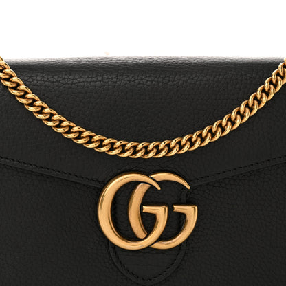 Gucci Calfskin GG Marmont Chain Wallet Black 8 of 13