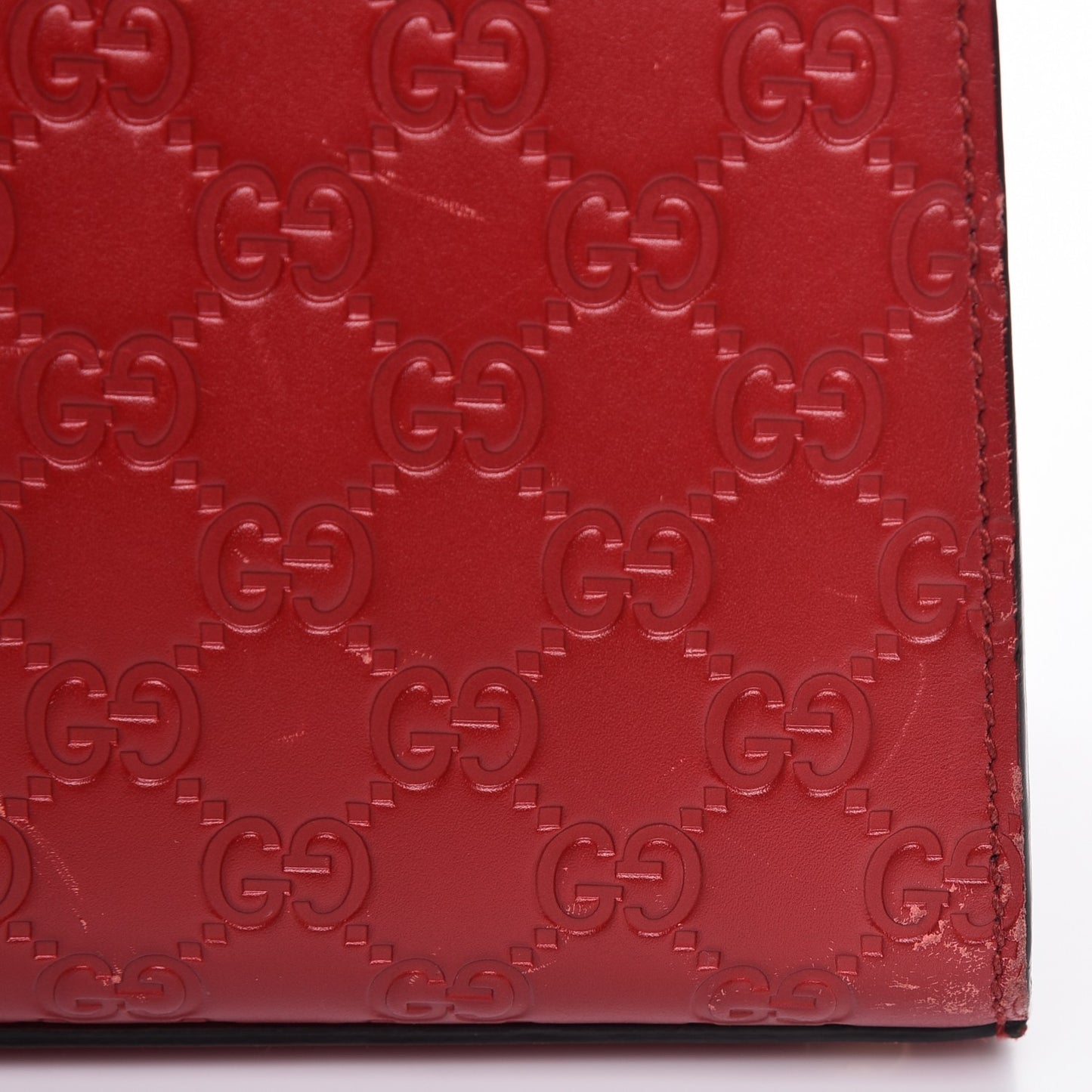 Guccissima Signature Medium Padlock Top Handle Bag Hibiscus Red