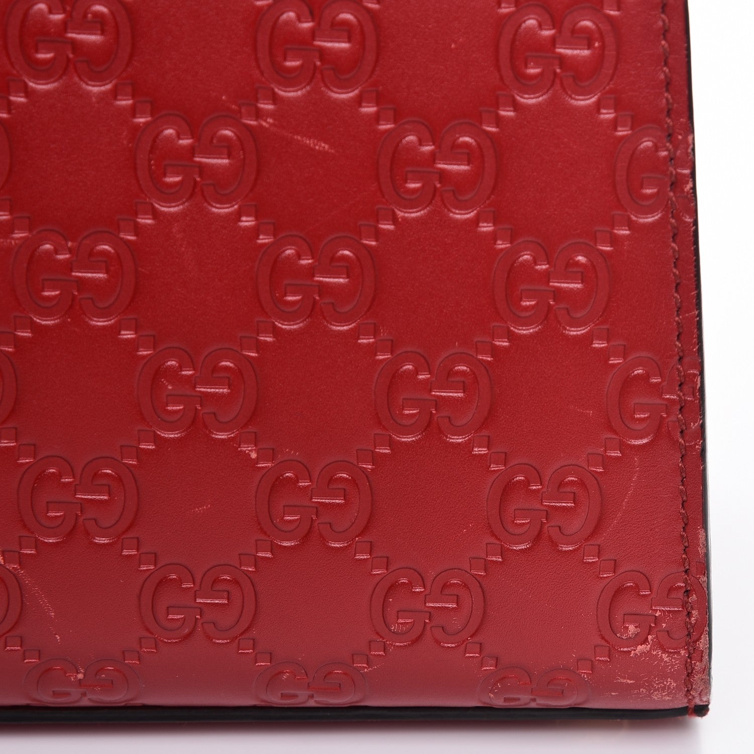 Gucci Guccissima Signature Medium Padlock Top Handle Bag Hibiscus Red 17 of 18