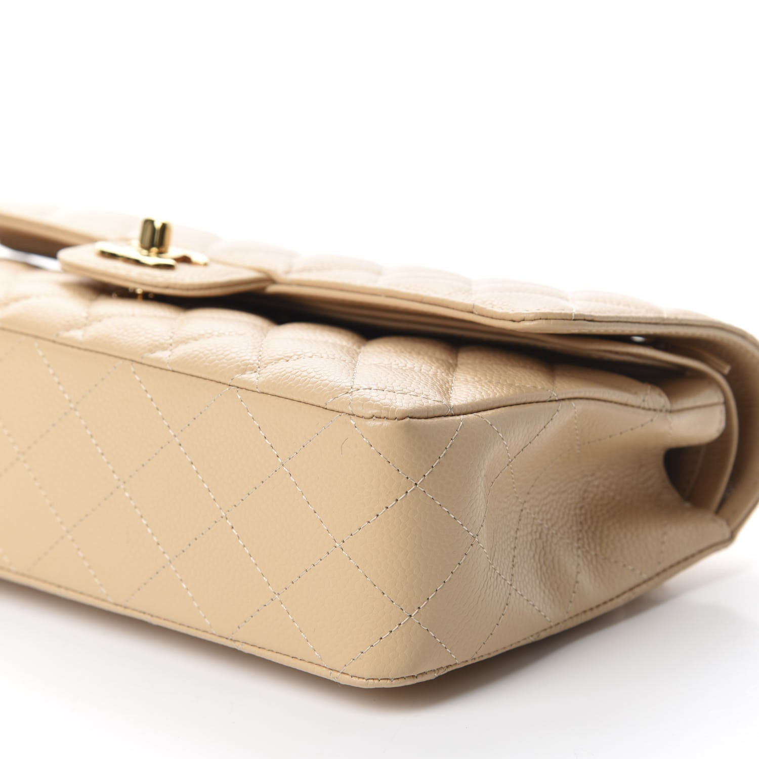 Chanel Caviar Quilted Medium Double Flap Beige Clair 7 of 11