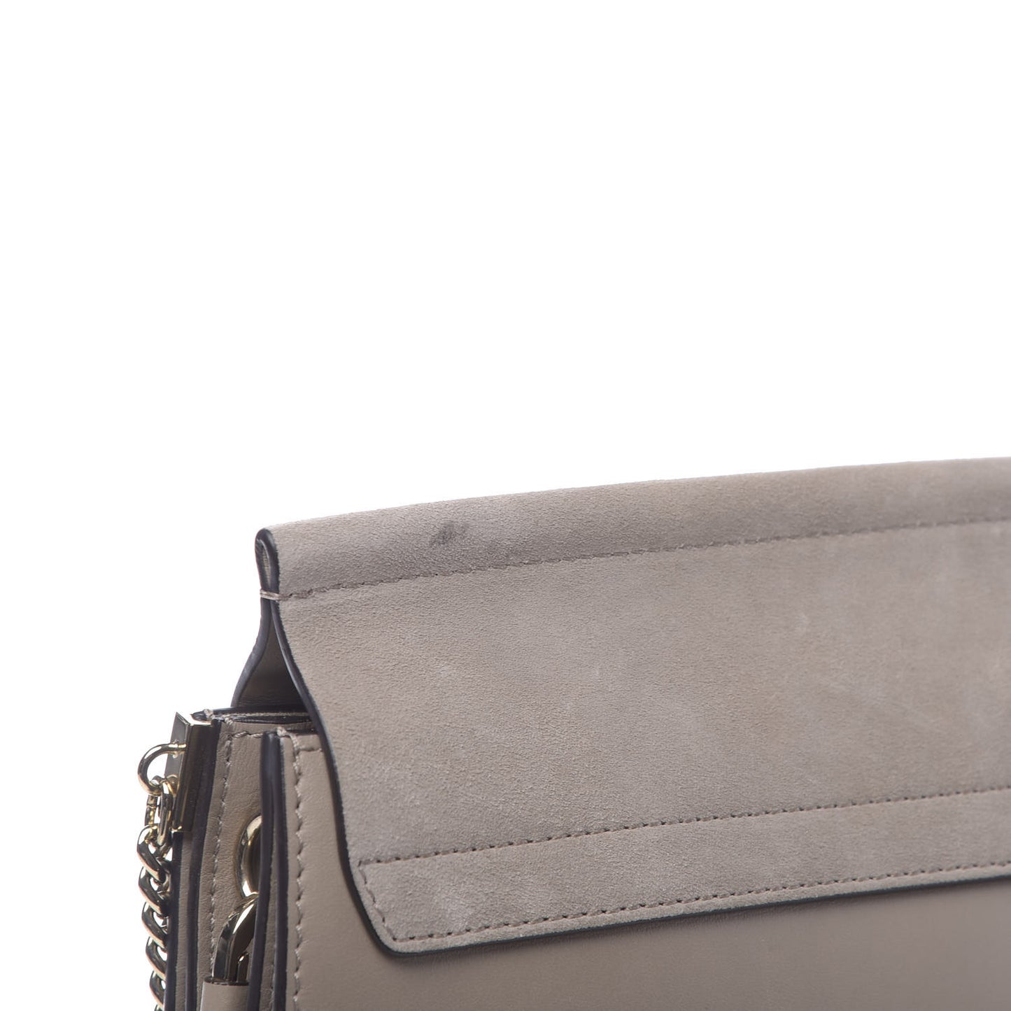 Calfskin Suede Medium Faye Shoulder Bag Motty Grey