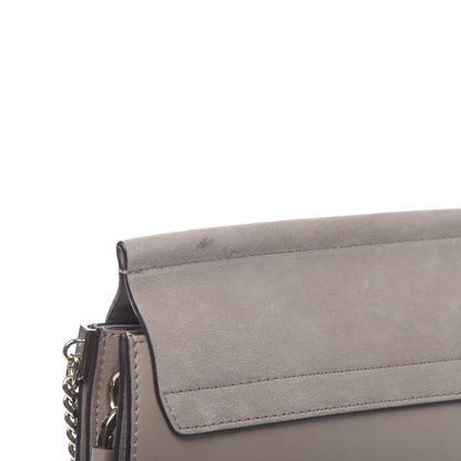Chloe Calfskin Suede Medium Faye Shoulder Bag Motty Grey 8 of 10