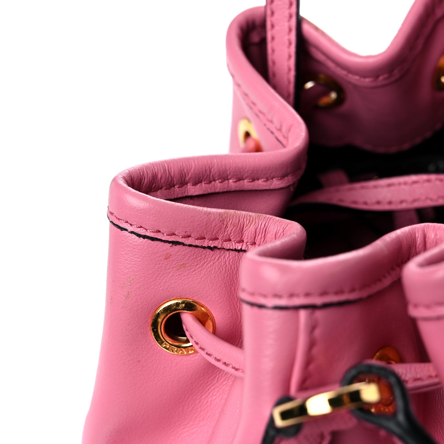 Prada Soft Calfskin Saffiano Mini Bucket Crossbody Bag Peonia 12 of 13