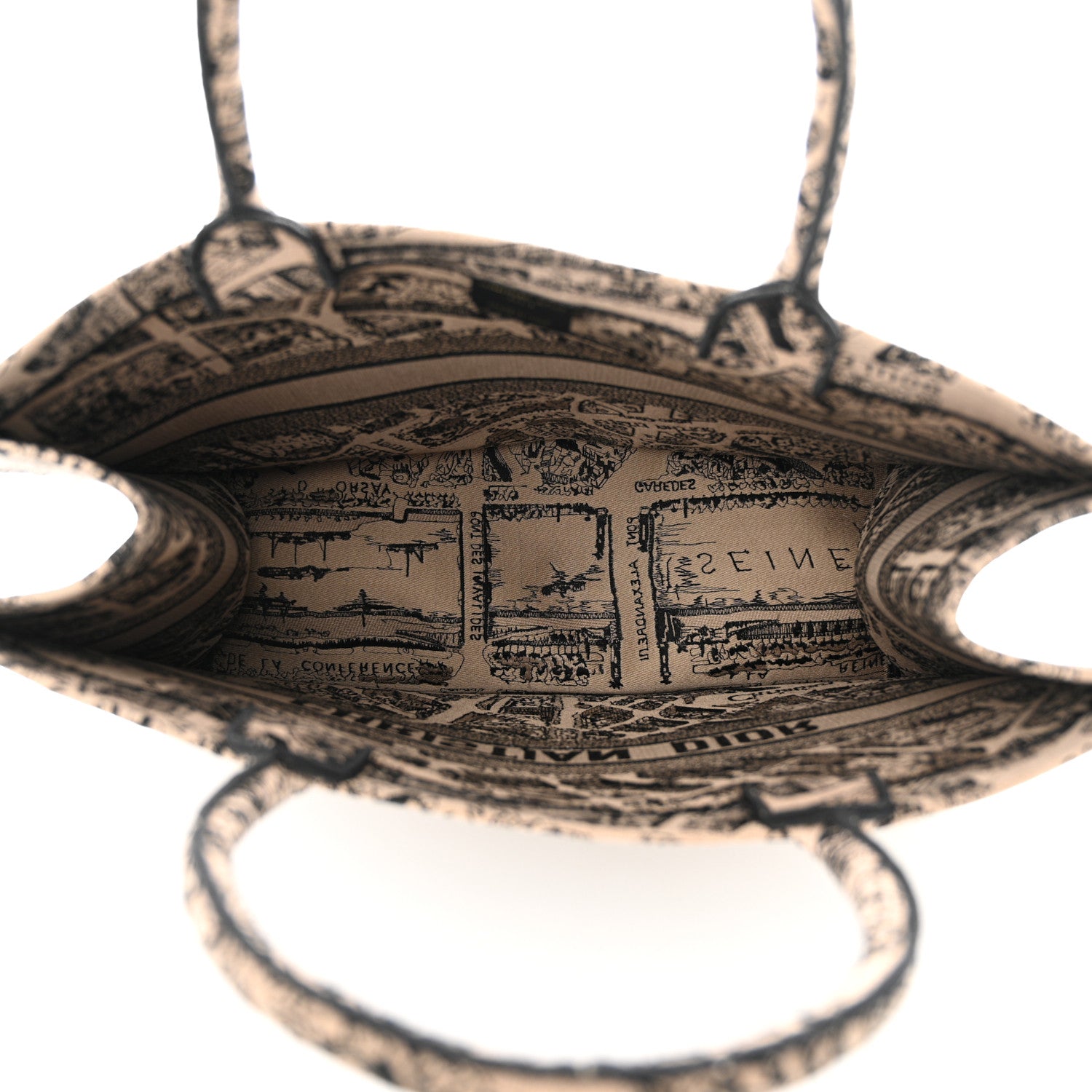 Christian Dior Canvas Embroidered Large Plan De Paris Book Tote