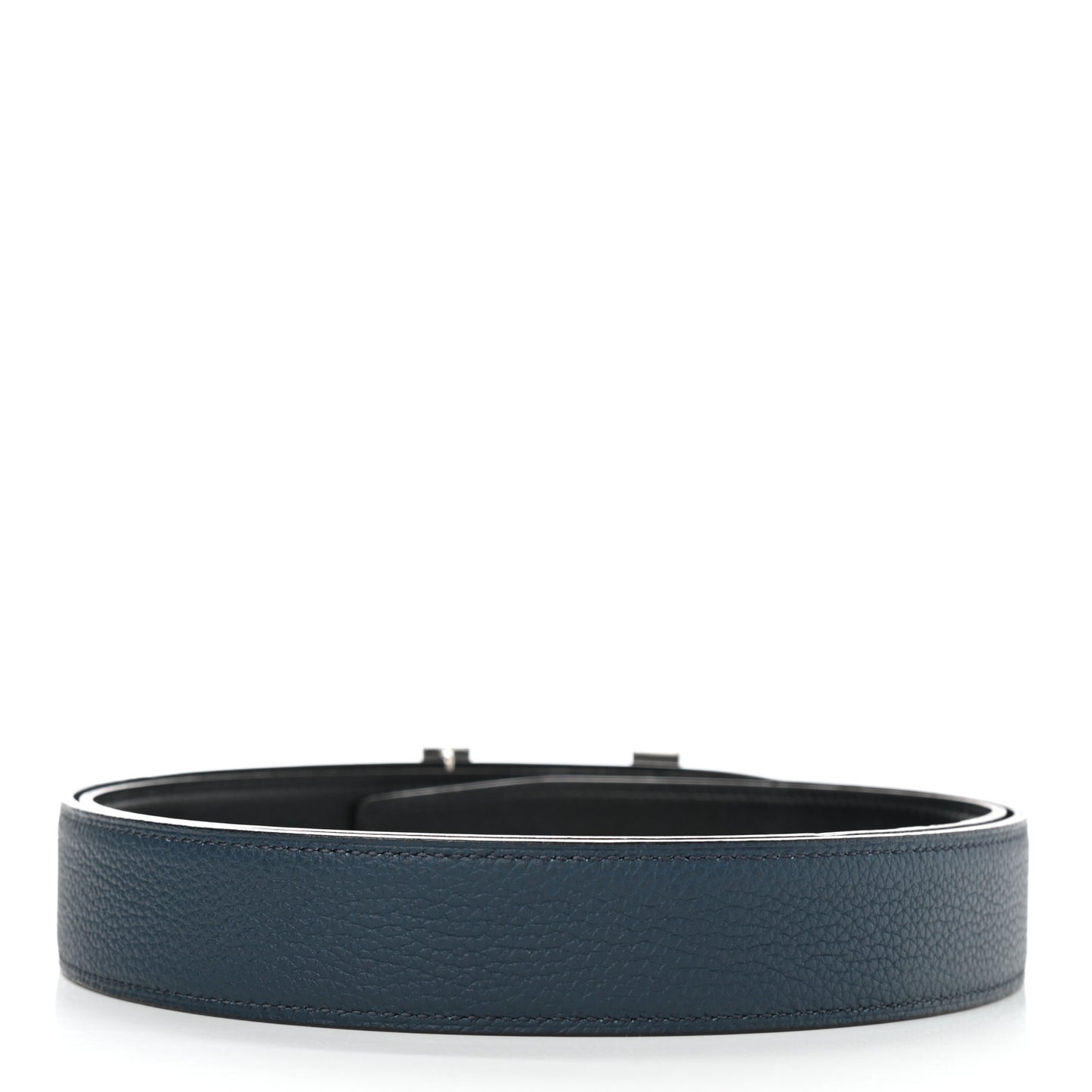 Box Togo Matte Alligator 32mm Quizz H Belt 110 Black Bleu De Prusse