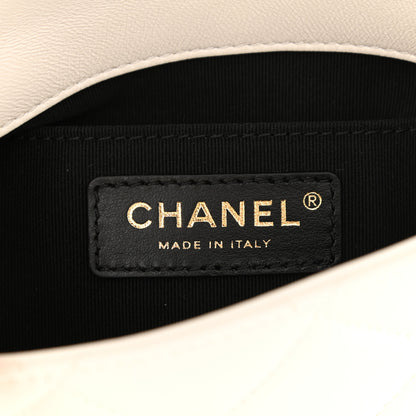 Chanel Lambskin Quilted Mini Side Note Flap White 6 of 10