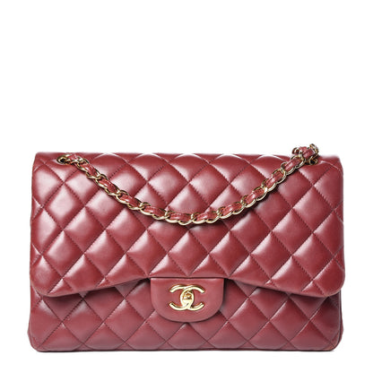 Chanel Lambskin Quilted Jumbo Double Flap Burgundy 1 of 16