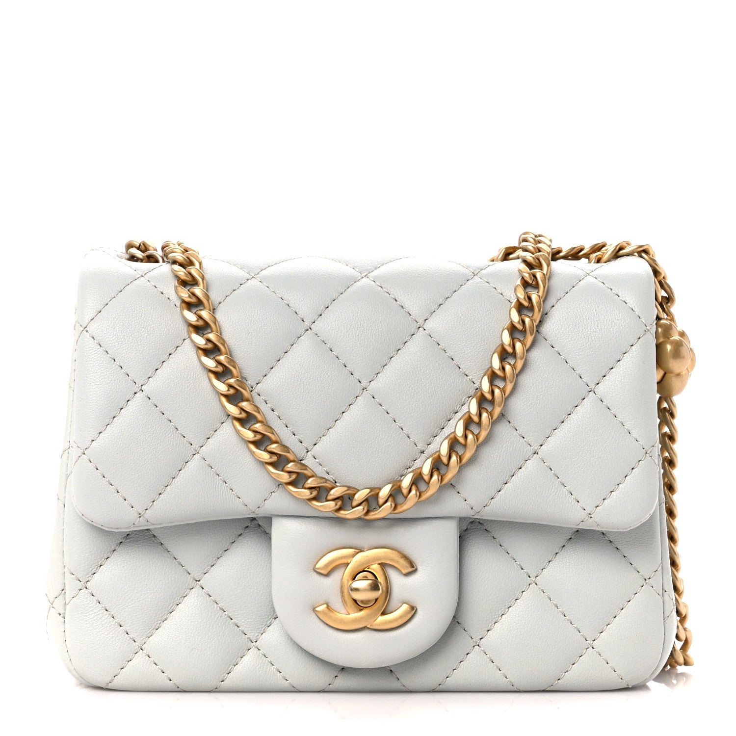 Chanel Lambskin Quilted Mini Sweet Camellia Flap Light Blue 1 of 11