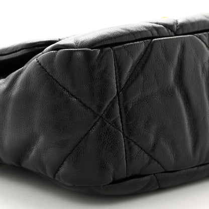Chanel Shiny Goatskin Quilted Medium Chanel 19 Flap Black 9 of 10