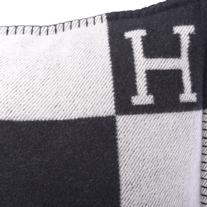 Hermes Wool Cashmere Avalon Pillow PM Ecru Gris Fonce 5 of 5