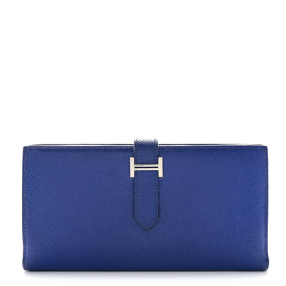 Hermes Epsom Bearn Gusset Wallet Bleu Electrique 1 of 7