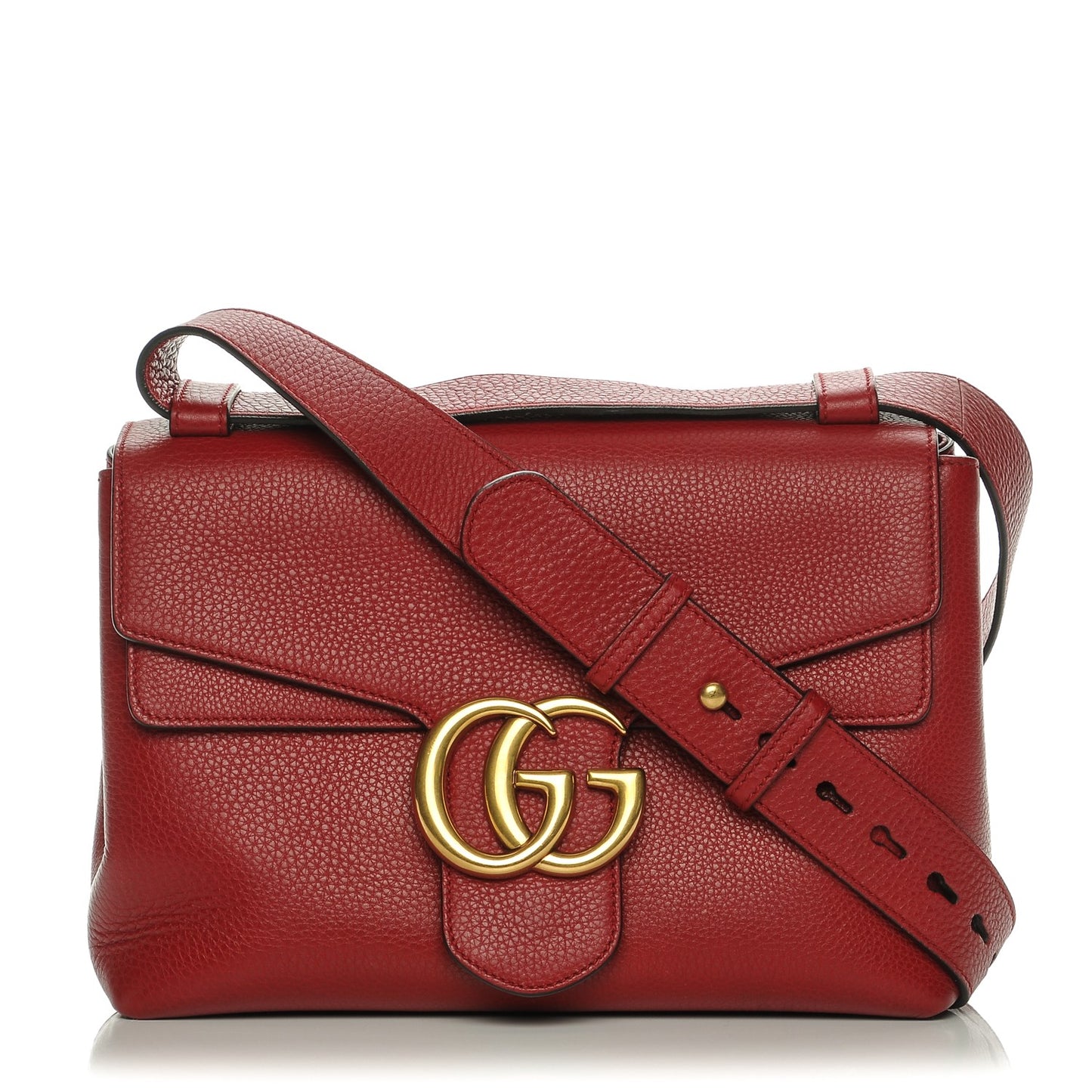 Cellarius Calfskin GG Marmont Shoulder Bag Vulcanic Red