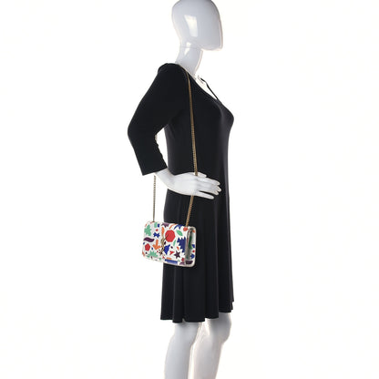 Saint Laurent Grain De Poudre Small Classic Monogram Shapes Print Kate Satchel White 2 of 10
