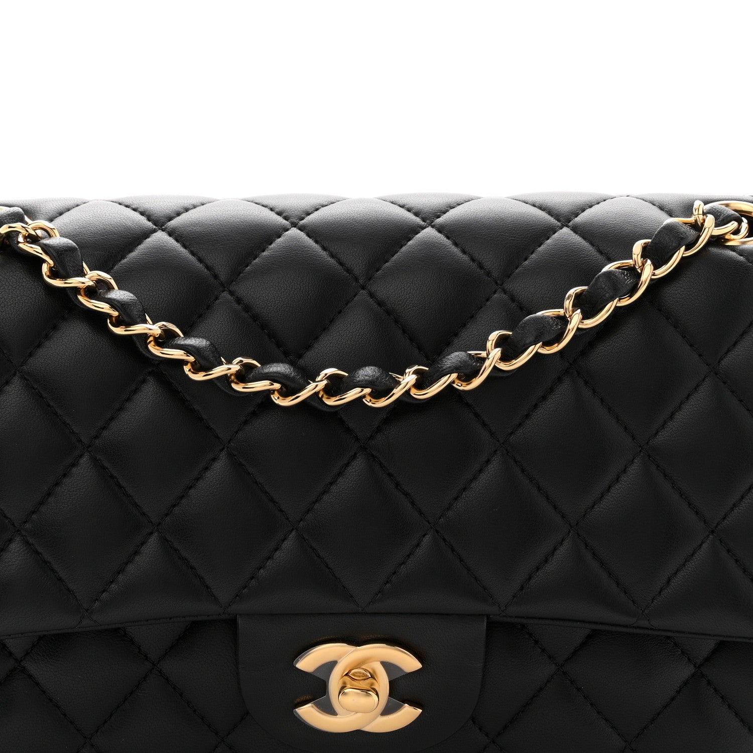 Chanel Lambskin Quilted Medium Double Flap Black 8 of 11