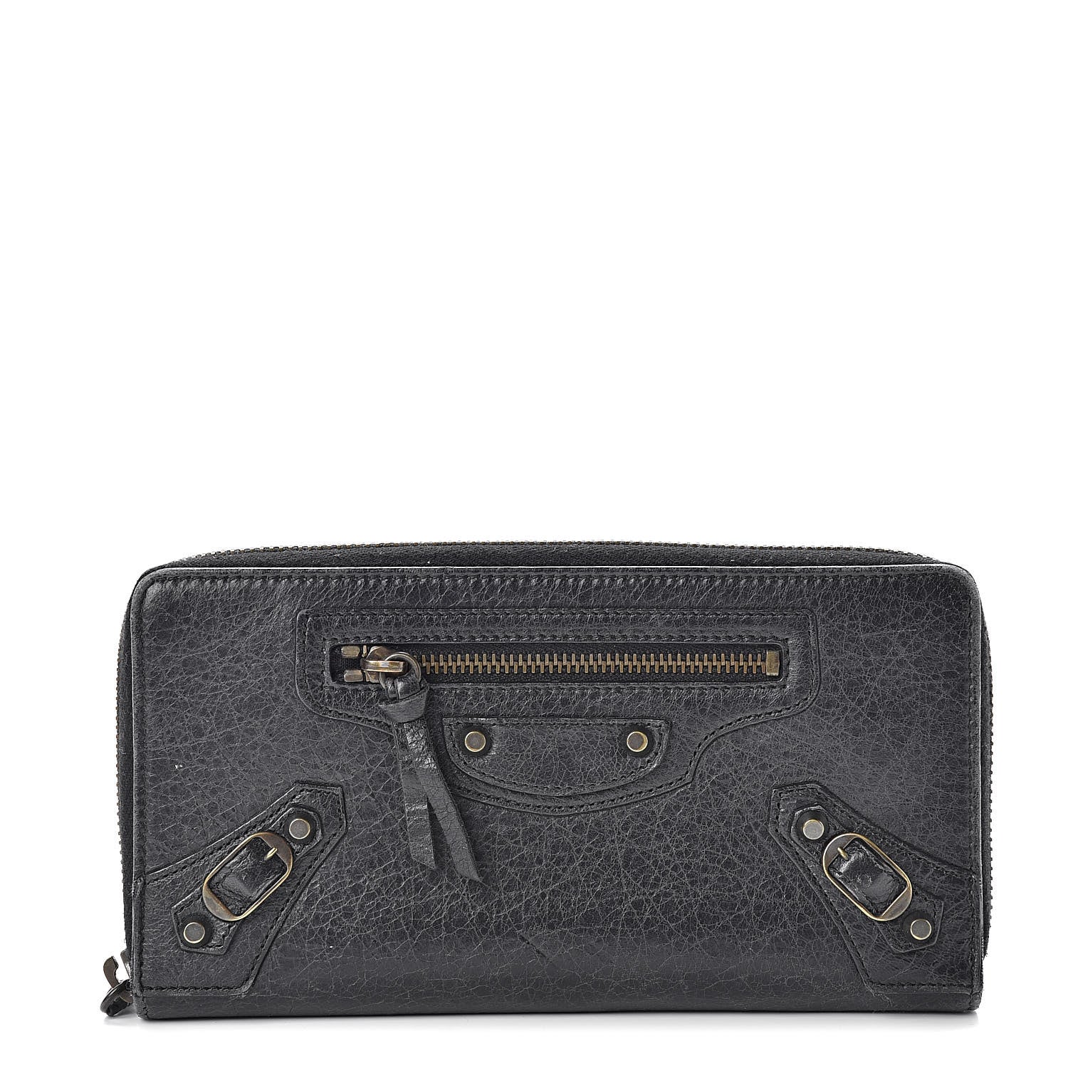 Balenciaga Agneau Classic Hardware Continental Zip Around Wallet Black 1 of 14