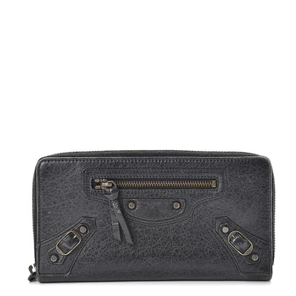 Balenciaga Agneau Classic Hardware Continental Zip Around Wallet Black 1 of 14