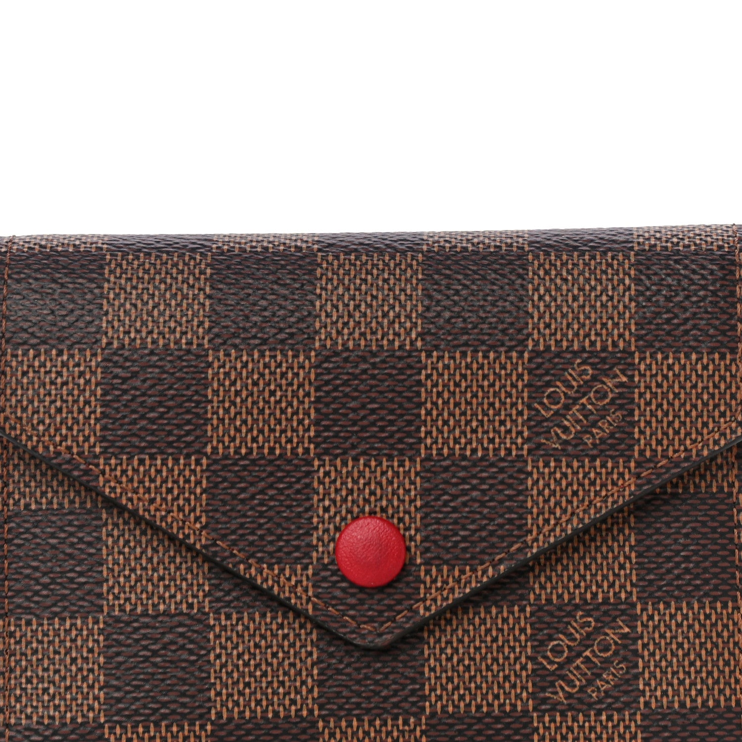 Louis Vuitton Damier Ebene Victorine Wallet Red 7 of 11