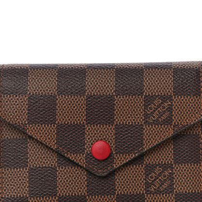 Louis Vuitton Damier Ebene Victorine Wallet Cherry 7 of 11