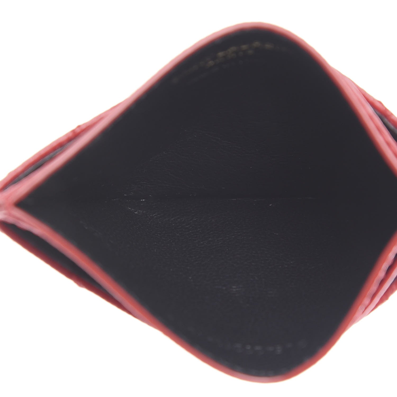 Saint Laurent Grain De Poudre Matelasse Chevron Monogram Credit Card Case Rouge Eros 5 of 8