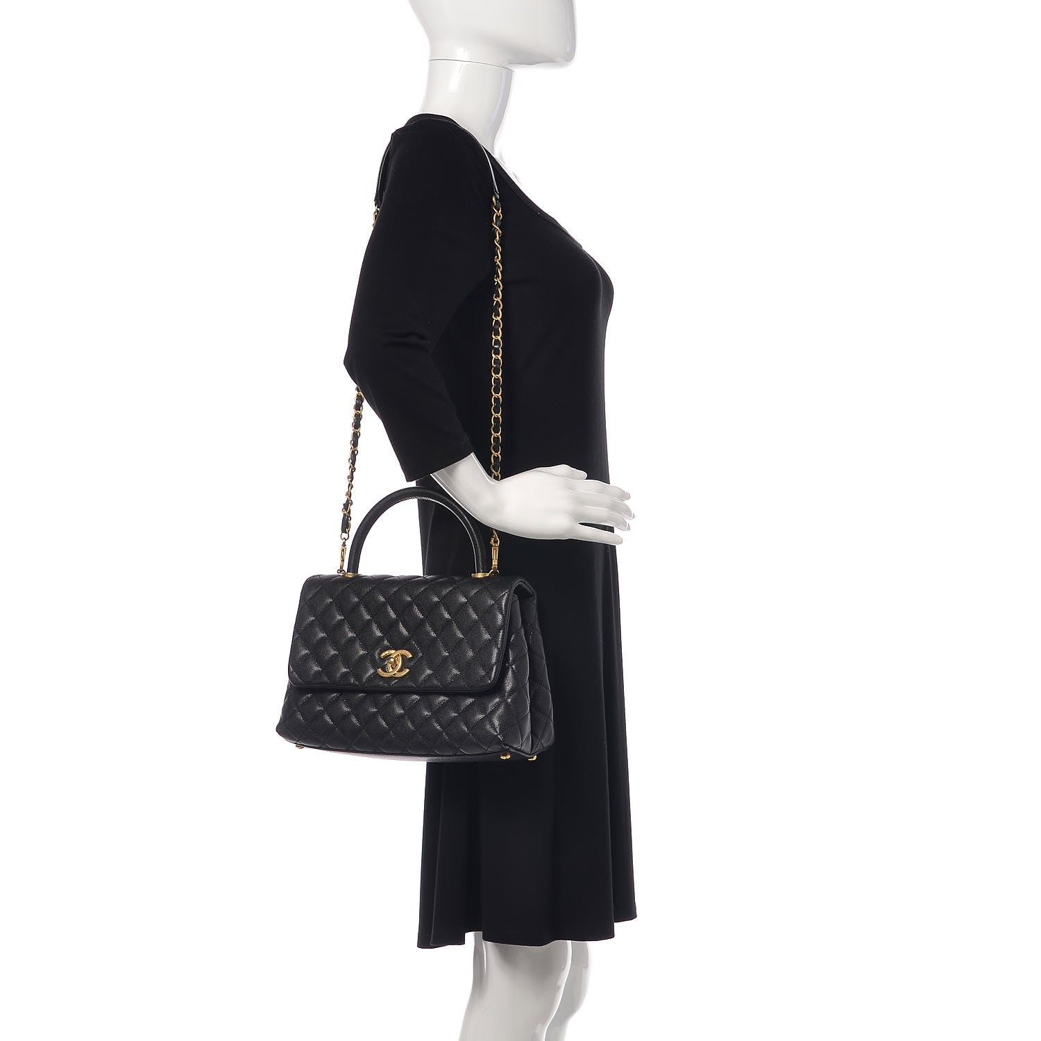 Chanel Caviar Quilted Small Coco Handle Flap Black 2 of 11