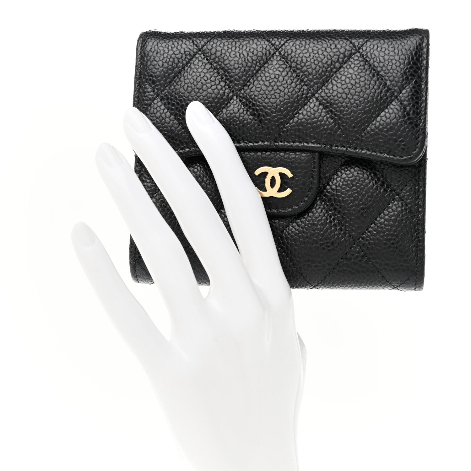 Chanel Caviar Quilted Compact Flap Wallet Black 2 of 13