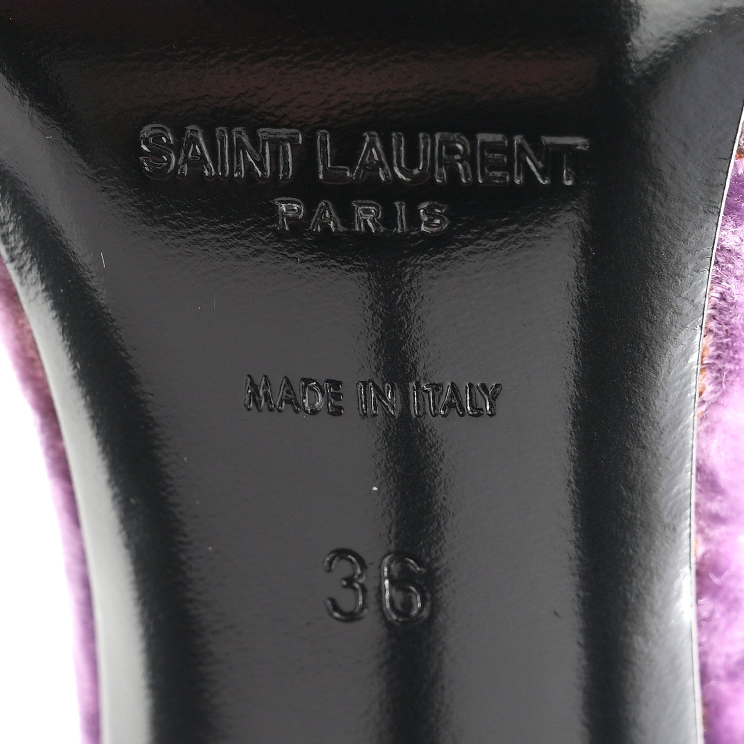 Saint Laurent Velvet Baliqua 105 Mule Sandals 36 Malva 7 of 10