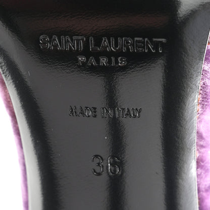 Saint Laurent Velvet Baliqua 105 Mule Sandals 36 Malva 7 of 10