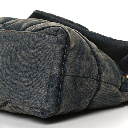 Saint Laurent Denim Quilted Small Loulou Puffer Monogram Chain Satchel Blue Cinnamon 19 of 23