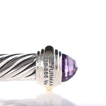 David Yurman Sterling Silver 14K Yellow Gold Amethyst 7mm Cable Classics Bracelet 5 of 5