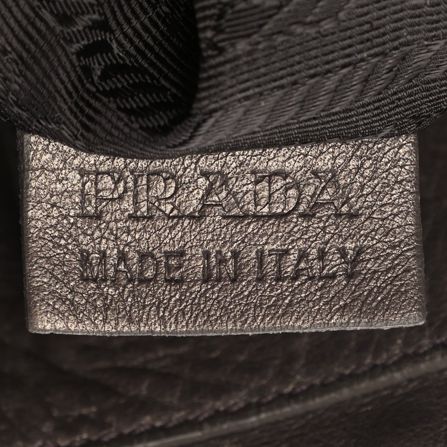 Prada Metallic Soft Calfskin Two Pocket Hobo Fumo Mordore 7 of 18