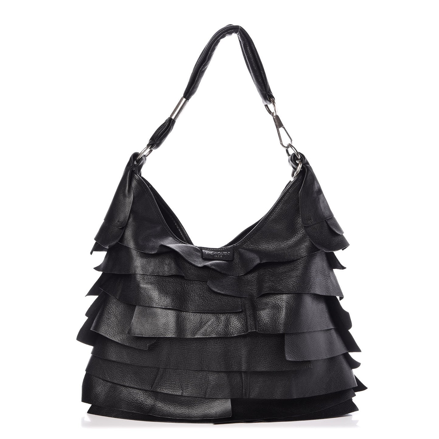 Chevre Leather Ruffle Saint Tropez Black