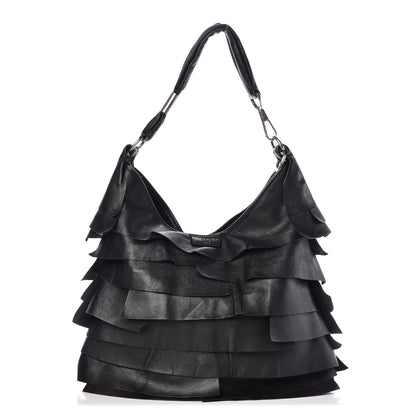 Saint Laurent Chevre Leather Ruffle Saint Tropez Black 1 of 10