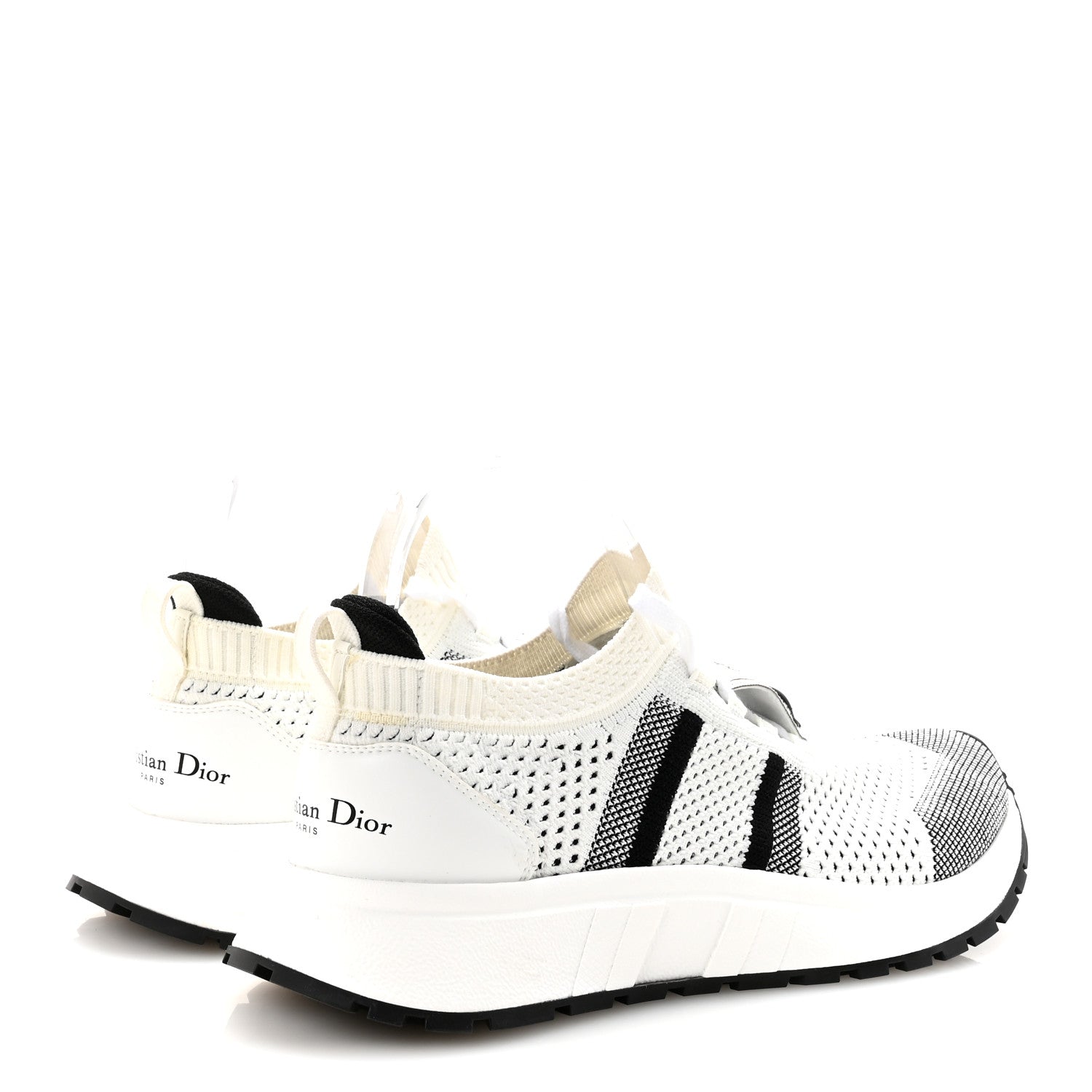 Christian Dior Technical Knit Run'n'Dior Sneakers 40 White Black 5 of 9