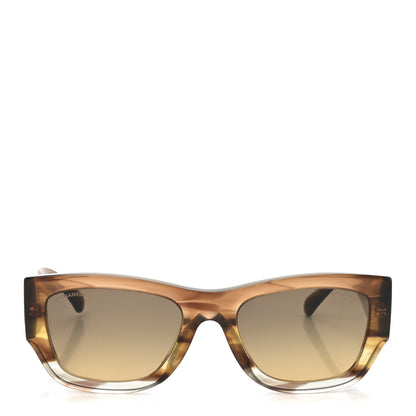 Chanel Acetate Rectangle Sunglasses 5507 Brown Orange 2 of 7