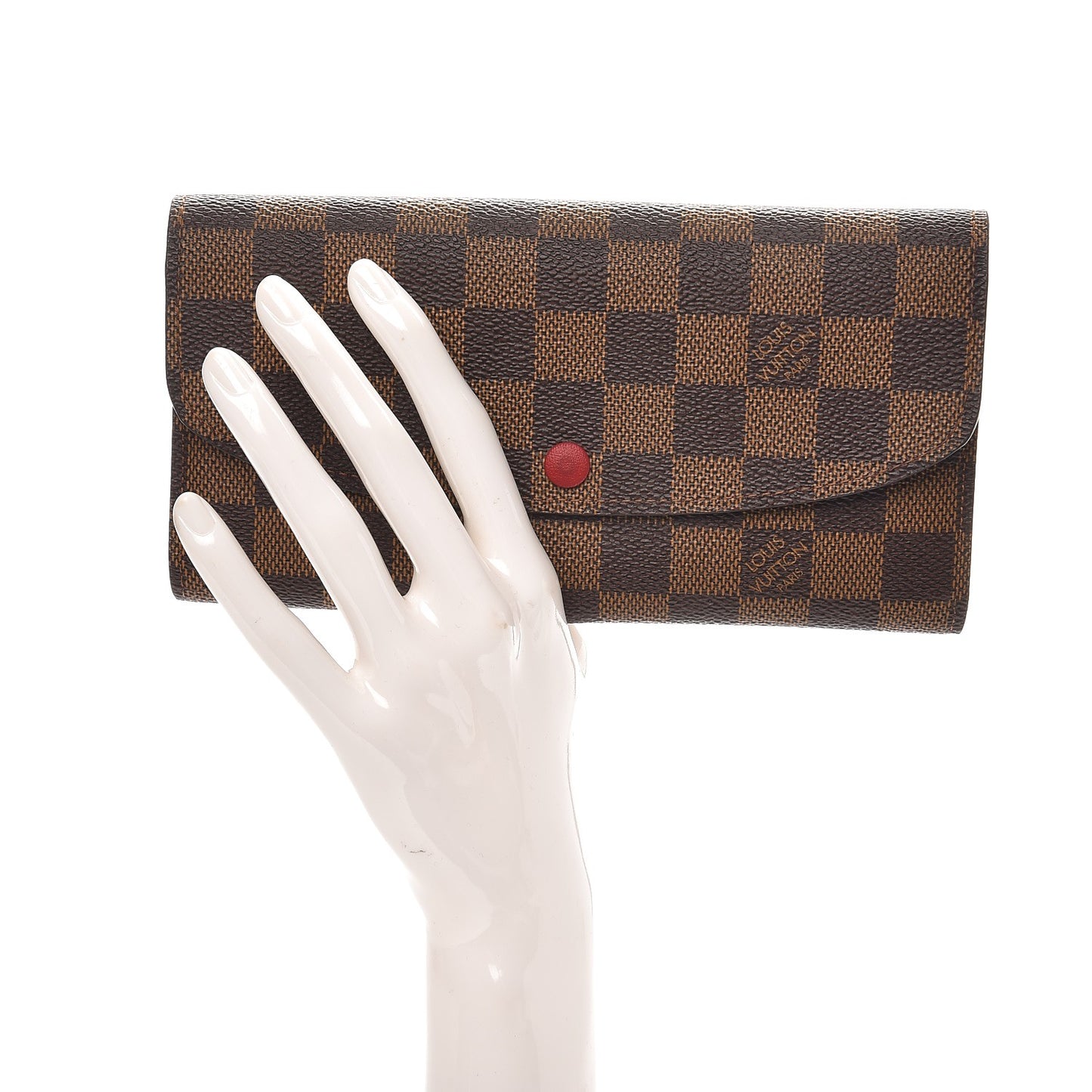 Damier Ebene Emilie Wallet Red