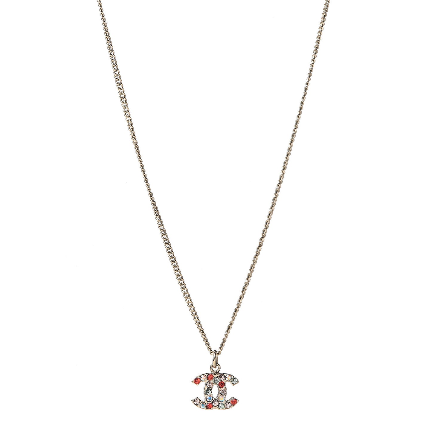 Crystal CC Necklace Gold Multicolor