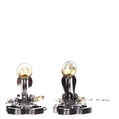 Chanel Ruthenium Chain CC Drop Clip On Earrings 3 of 4